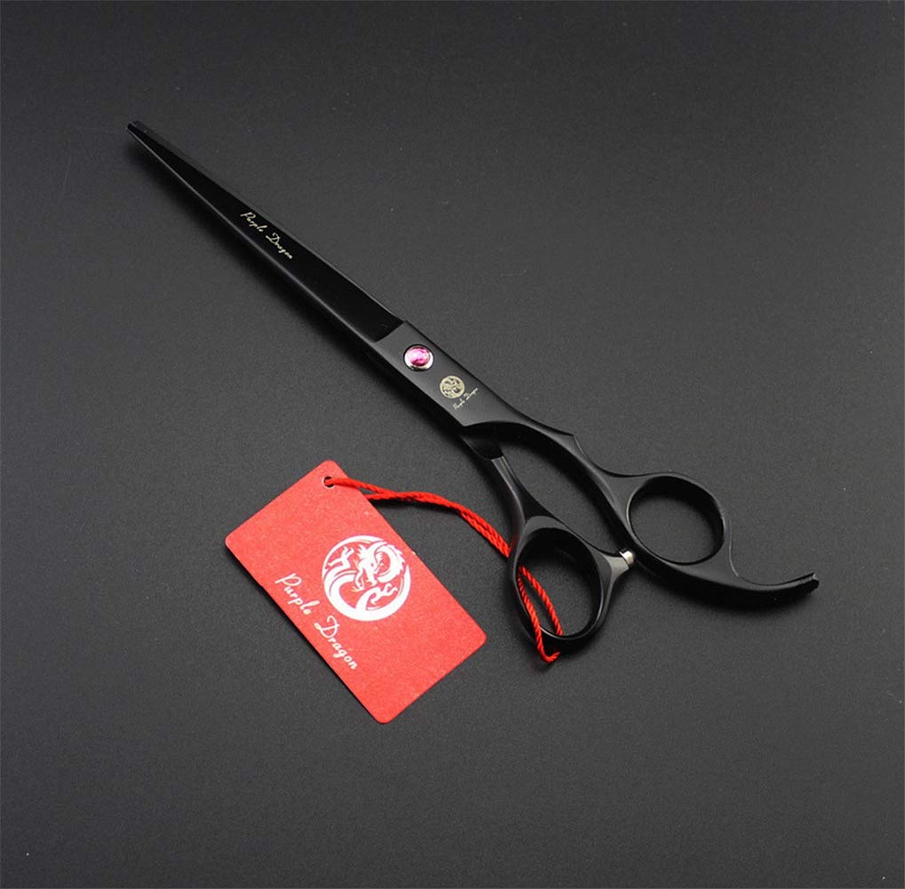 Purple Dragon Professional 7.0 Inch 4Pcs Pet Grooming Scissors Kit Japan Premium Steel Straight & Curved & Thinning Blade Dog Hair Cutting Shears Set With Case