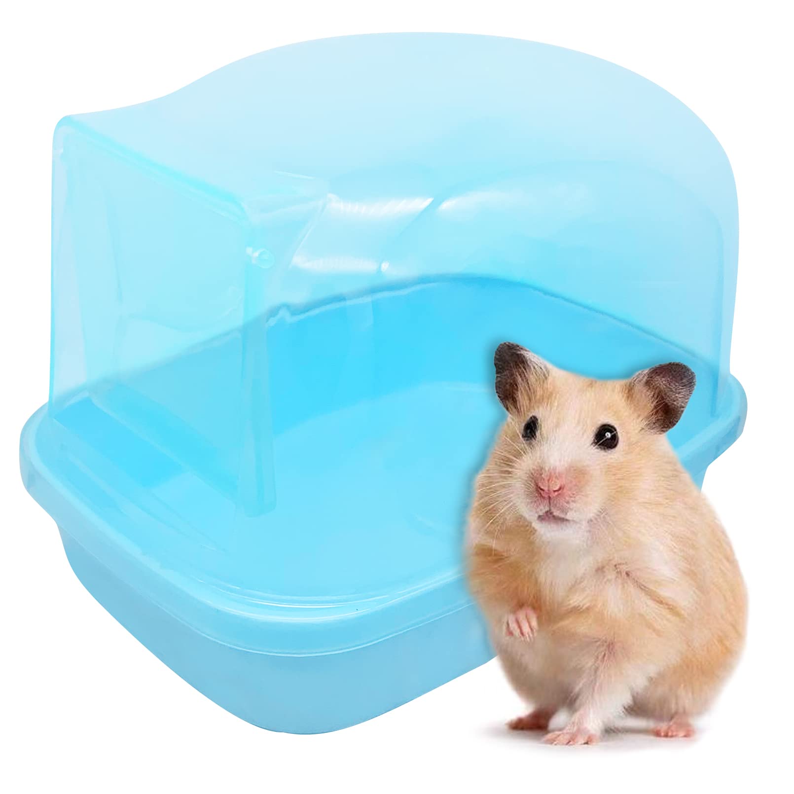 Hamiledyi Hamster Bathtub Dwarf Hamster Bathroom Sand Bath Container Chinchilla Sauna Room Plastic Sand Bath Box House For Gerbils Hedgehog Mice Or Other Small Pets Animals