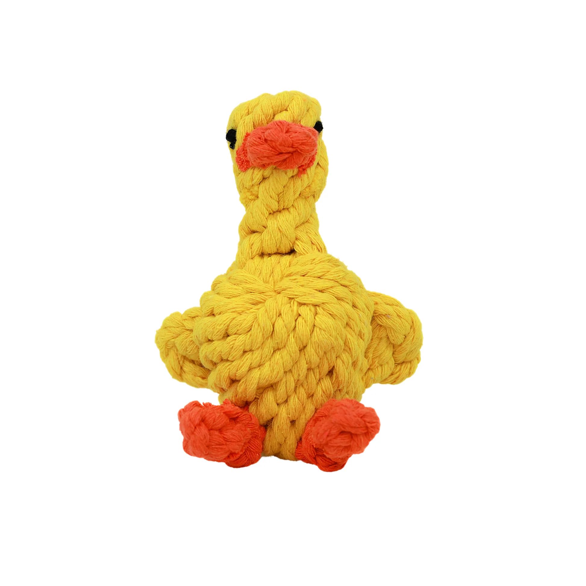 Chowabunga Sunny the Duck Dog Toy Yellow Duck Handmade Eco Cotton Rope Calming Dog Toy with Natural, Non-Toxic Dyes - Safe Toy f