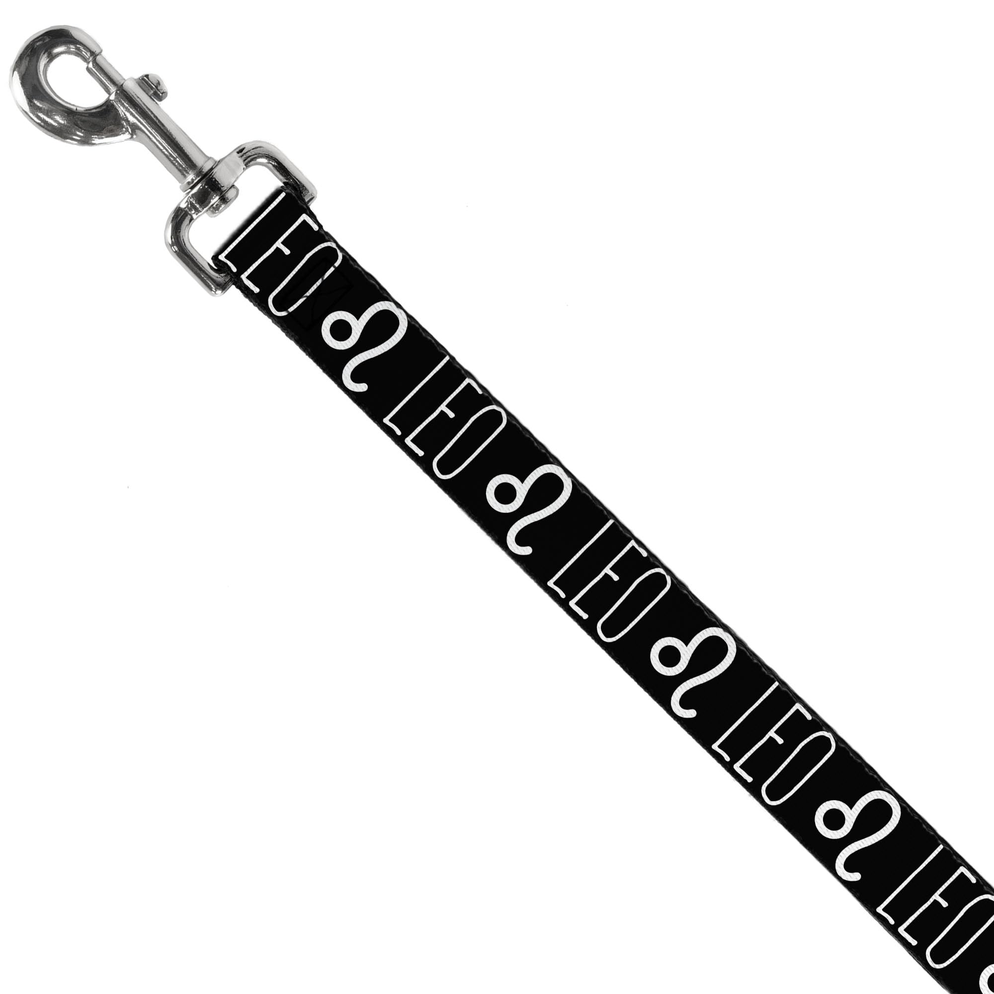 Dog Leash Zodiac Leo Symbol Black White 6 Feet Long 1.5 Inch Wide