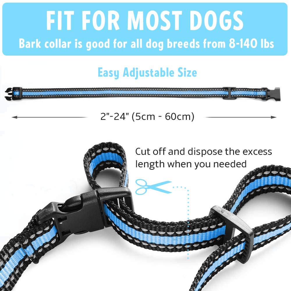 Petspy No Shock Bark Collar For Dogs Barking Control Humane Waterproof Training Device W/2 Anti-Bark Dual Vibration & Beep For S