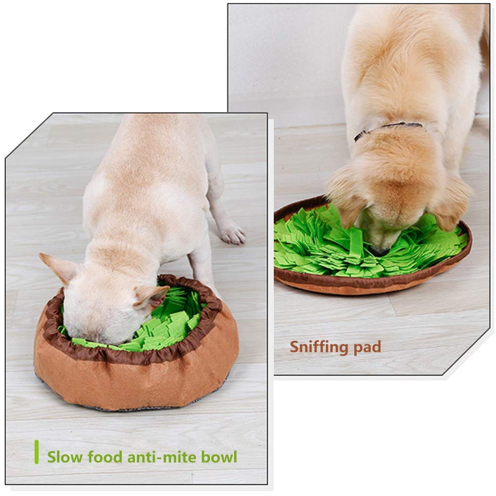 AWOOF Pet Snuffle Mat for Dogs, Interactive Feed Game for Boredom, Encourages Natural Foraging Skills for Cats Dogs Bowl Travel