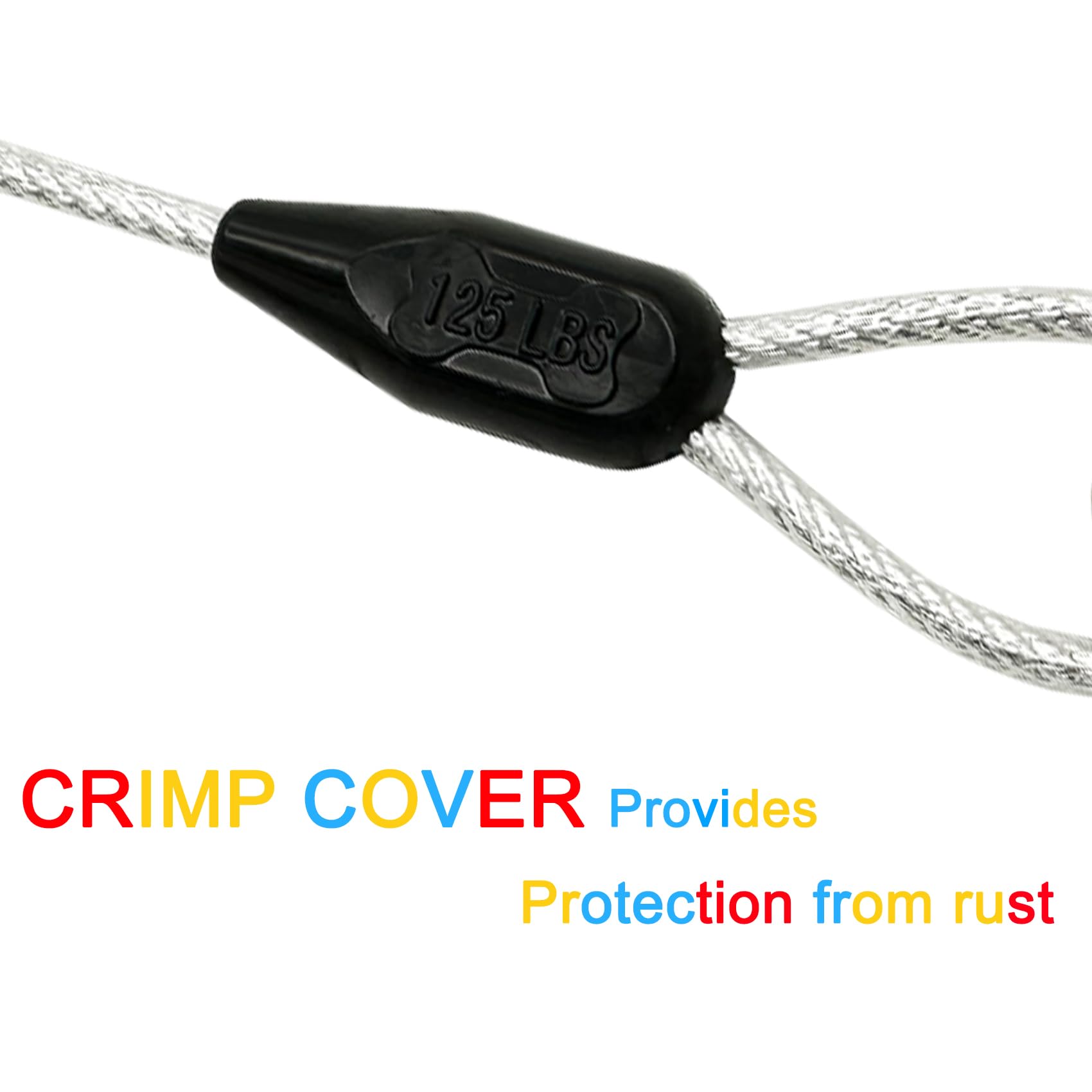 Petest 15Ft Reflective Tie-Out Cable For Heavy Dogs Up To 125 Pounds