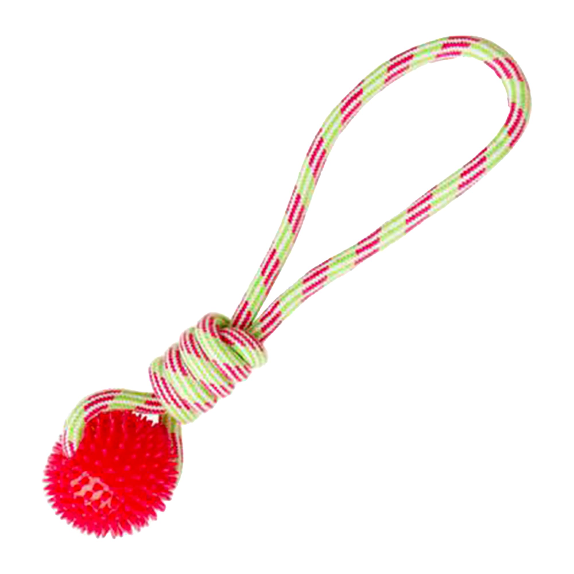 Health Extension Snug Arooz Spike-O-Mite, Tug Dog Toys For Aggressive Chewers, Strong Dog Rope Toy With Rubber Ball, & Durable Puppy Teething Chew Toys (16 Inches - Assorted Colors)