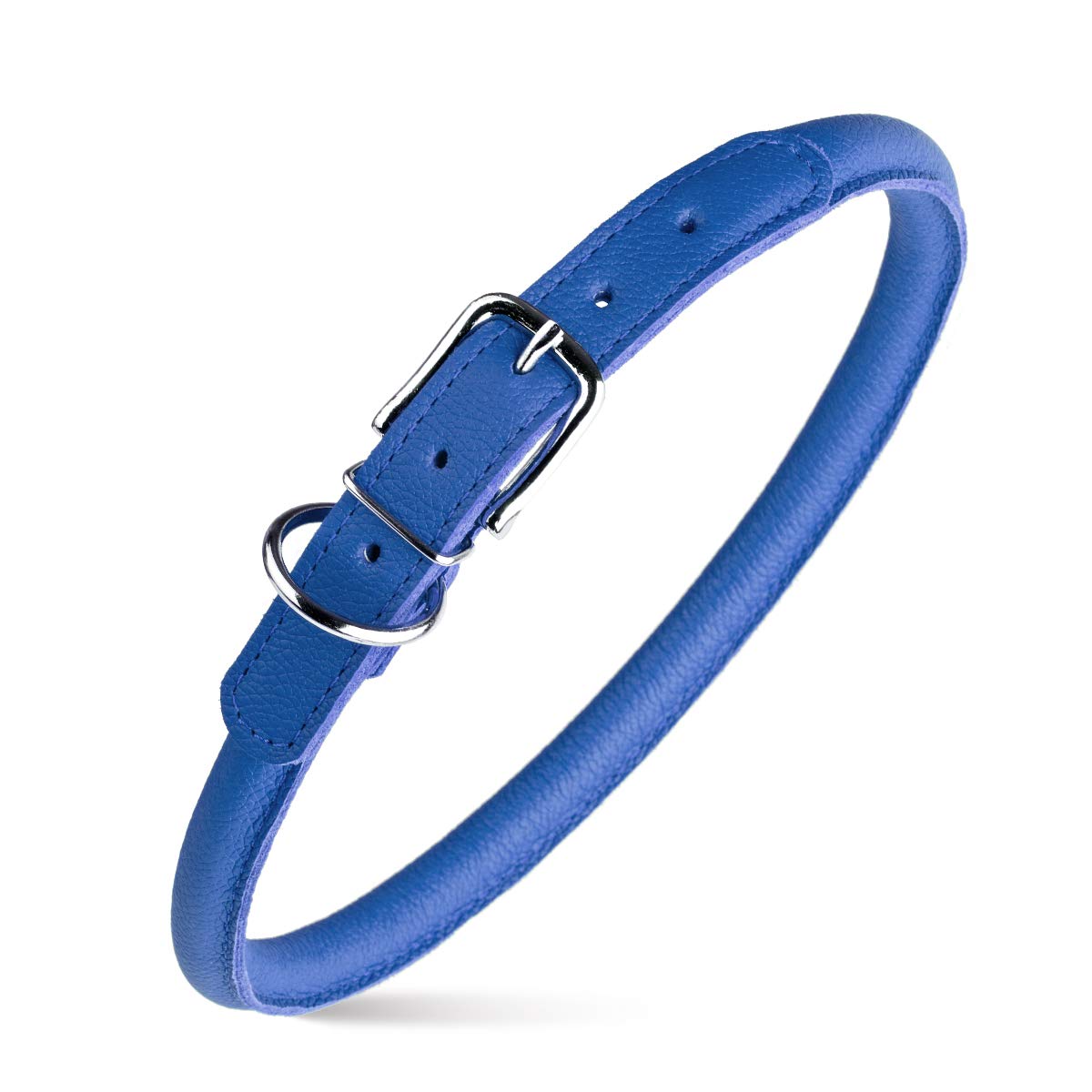 Dogline 1/4 By 10-13'' Round Leather Collar, X-Small, Royal Blue