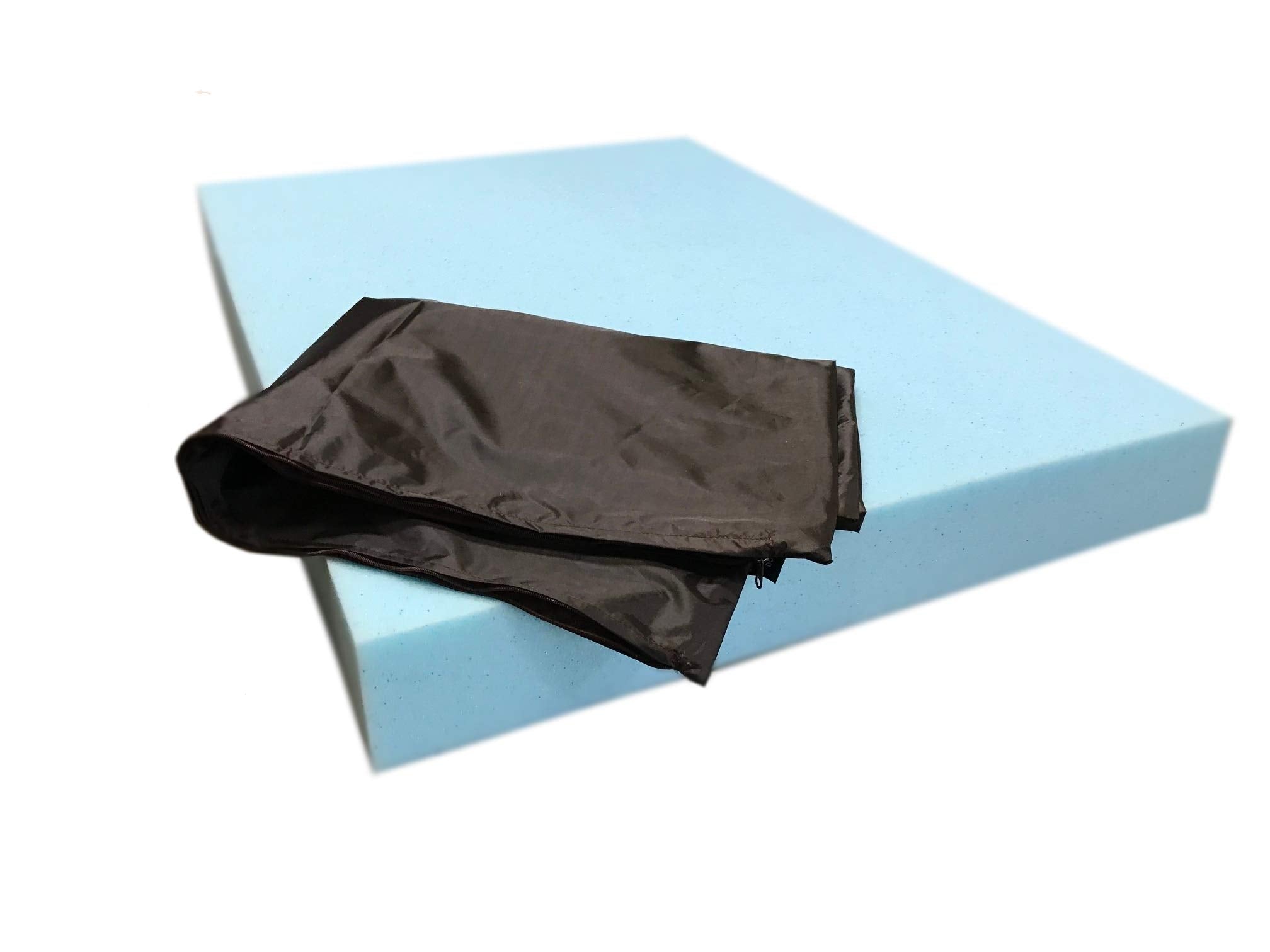 High Density Solid Blue Cooling Gel Infused Memory Foam Pad Dog Pet Bed + Internal Waterproof Cover (47X29X4 Inches (2Pack))