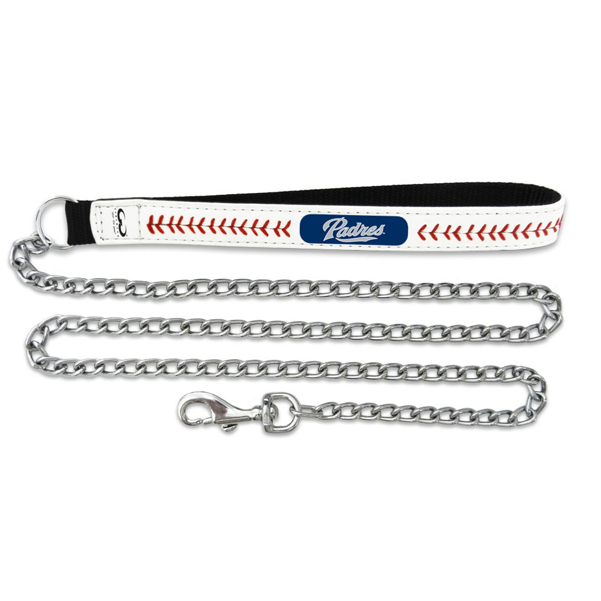 MLB San Diego Padres Baseball Leather Chain Leash, 2.5 mm