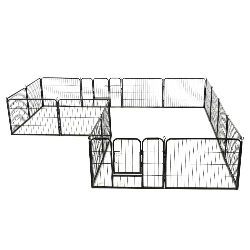 vidaXL Dog Playpen 16 Panels Dog Exercise Folding Enclosure Run Cage Wire Fence Pet Kennel Supply Indoor Outdoor Home Garden 31.