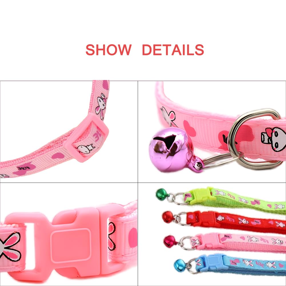 Extra Small Dog Collar With Bell, Cute Soft Nylon Identification Bell Collar For Cats Boy Adjustable Buckle For Xxs Xs Tiny Litt