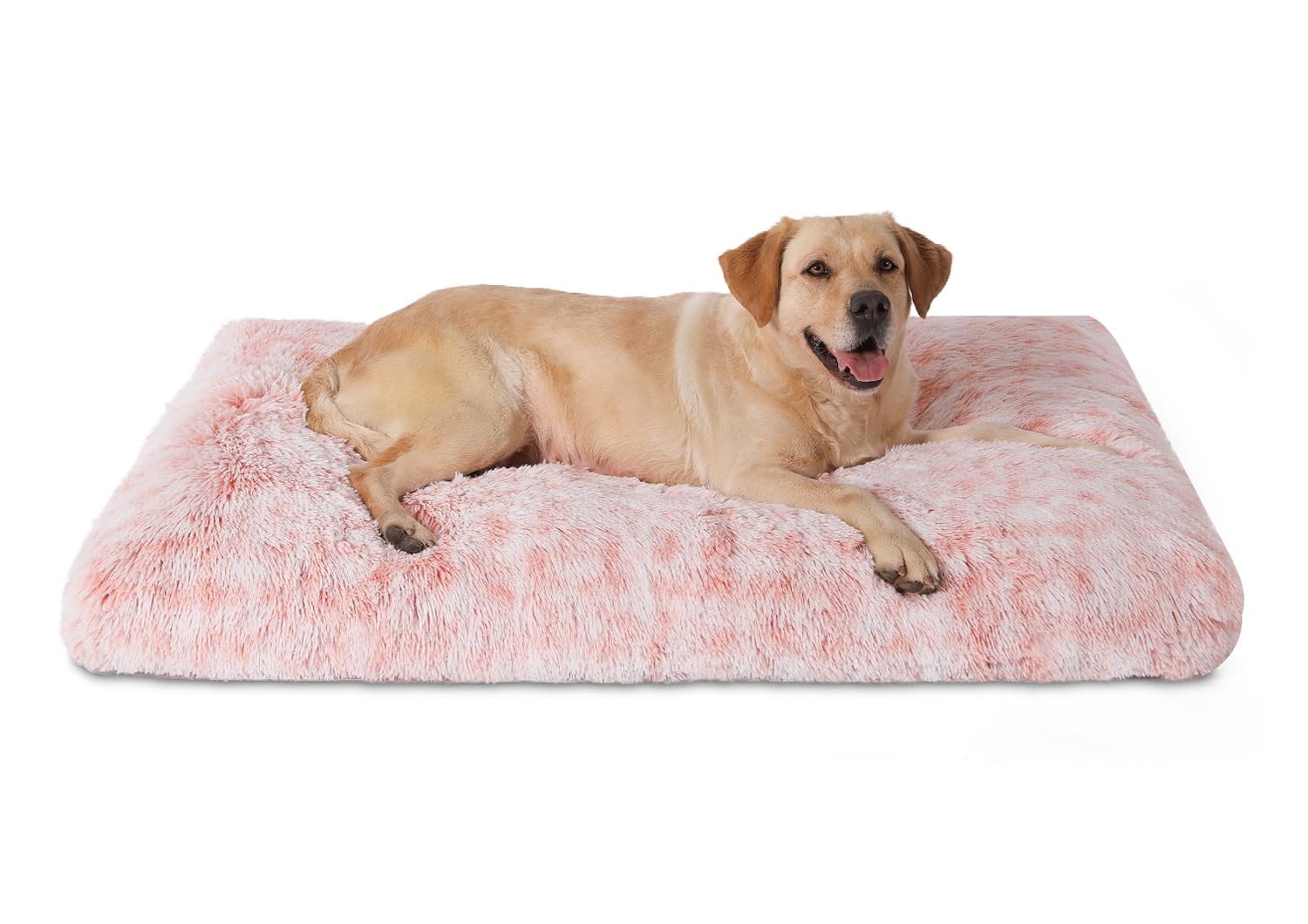 Bedfolks Waterproof Dog Crate Bed With Removable Washable Cover, Plush Faux Fur Pad, Extra Large, Fluffy Kennel Bed, 41''X27'', 