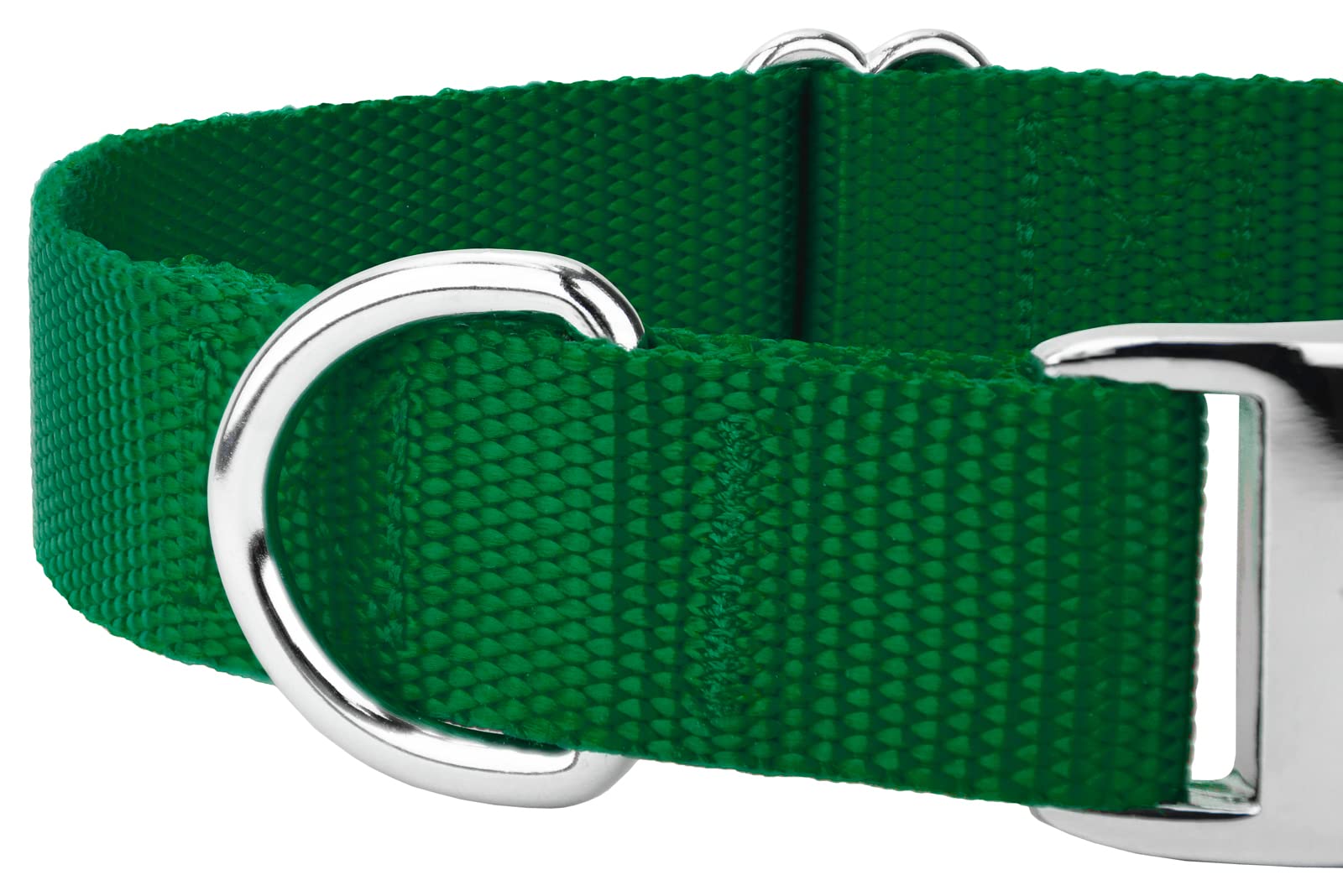 Country Brook Petz - Vibrant 30+ Color Selection - Premium Nylon Dog Collar With Metal Buckle (Medium, 3/4 Inch Wide, Christmas Green)