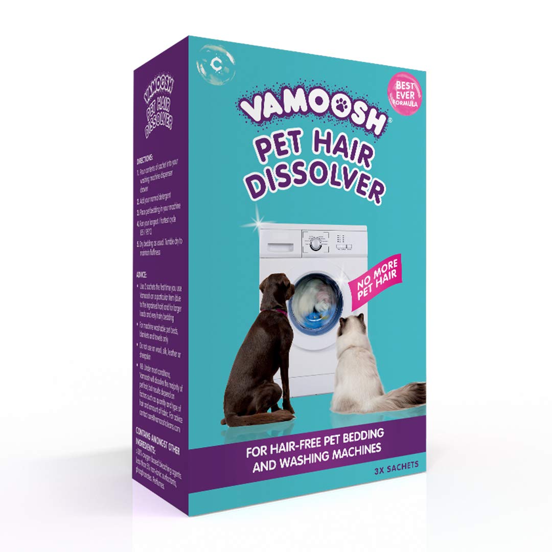 Vamoosh Pet Hair Dissolver 3 X 100G (1 Box) Dissolves Pet Hair In Laundry