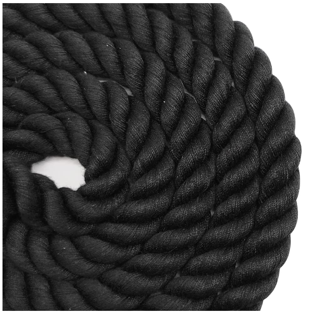 Btinesful Heavy Duty Cotton Rope Dog Leash 10 Ft, Strong Lead Soft Handle Pet Traction For Large Medium Animals Hiking, Camping, Exploring, Walking(1/2' X 10Ft, Black)