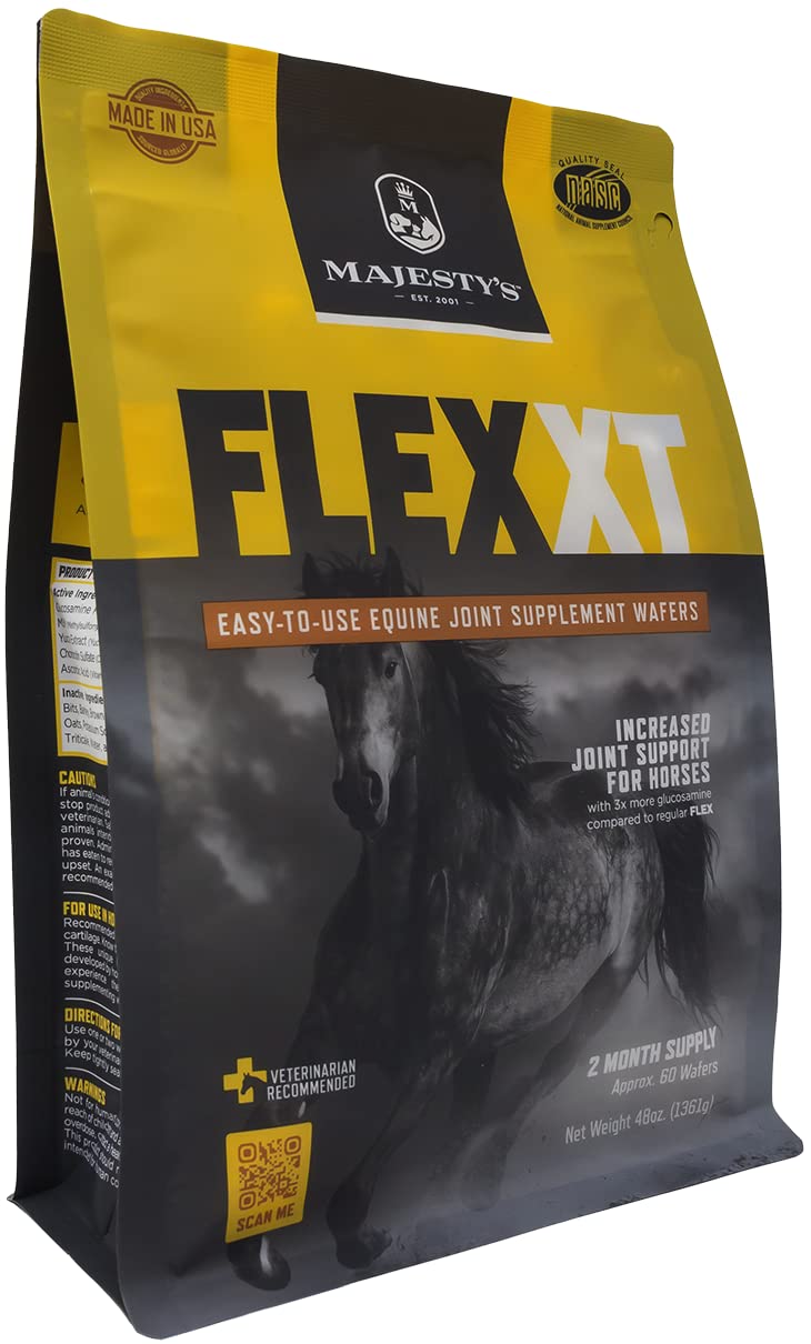 Majestys Flex XT Wafers - Superior Horse / Equine Joint Support With Increased Supplement Levels - Glucosamine, MSM, Yucca, Vit