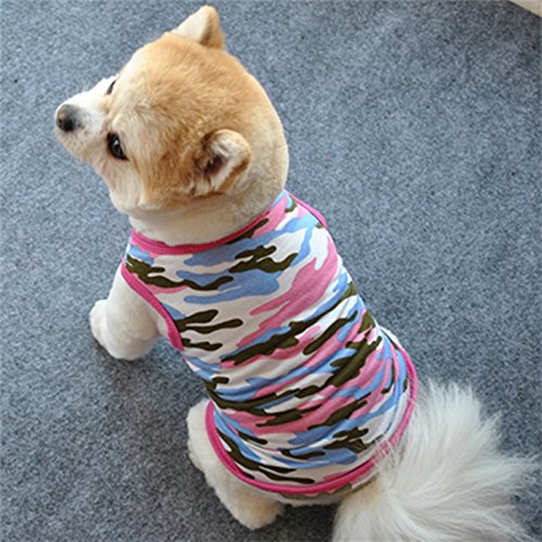 Dog Shirts Pet Shirts Dog T-Shirt Puppy Dog T Shirt Dog Vest Puppy Vest Pet Clothing Puppies Clothes For Small Dogs Doggie Tee Summer Apparel Female Dog Shirt Beach Wear¡ (Medium, Pink Camo)