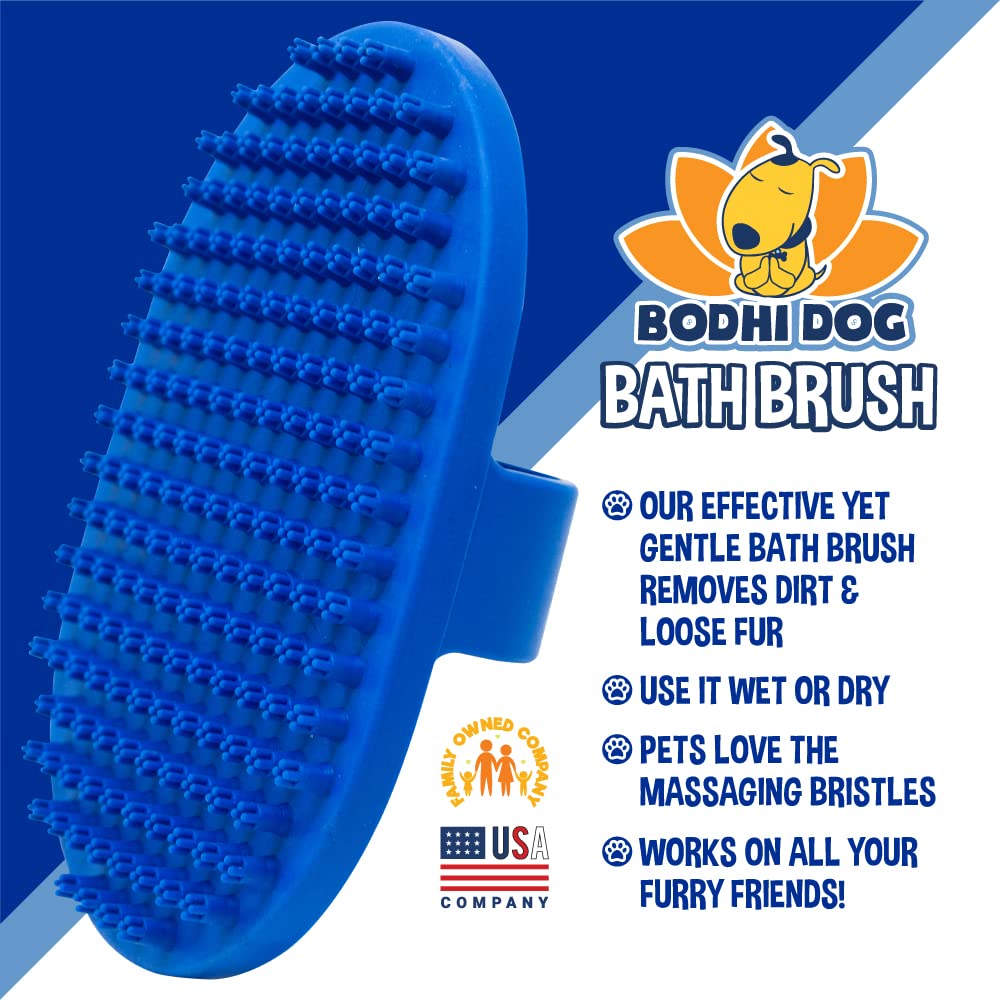 Bodhi Dog Shampoo Brush and Oatmeal Shampoo & Conditioner Bundle | Pet Shower & Bath Supplies for Cats & Dogs | Dog Grooming Qua