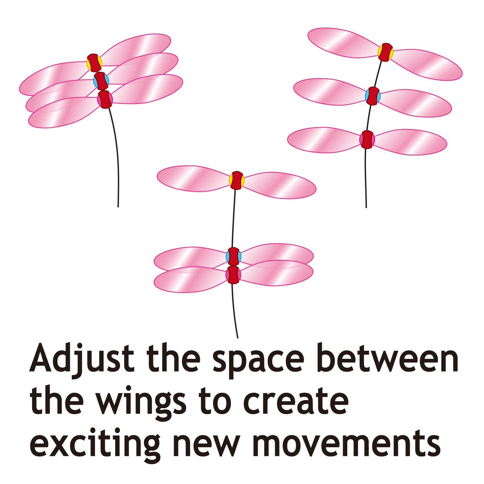 Necoichi Crinkly Critters Dancing Dragonfly Trio Wire Cat Wand No.1 Selling Cat Toy In Japan