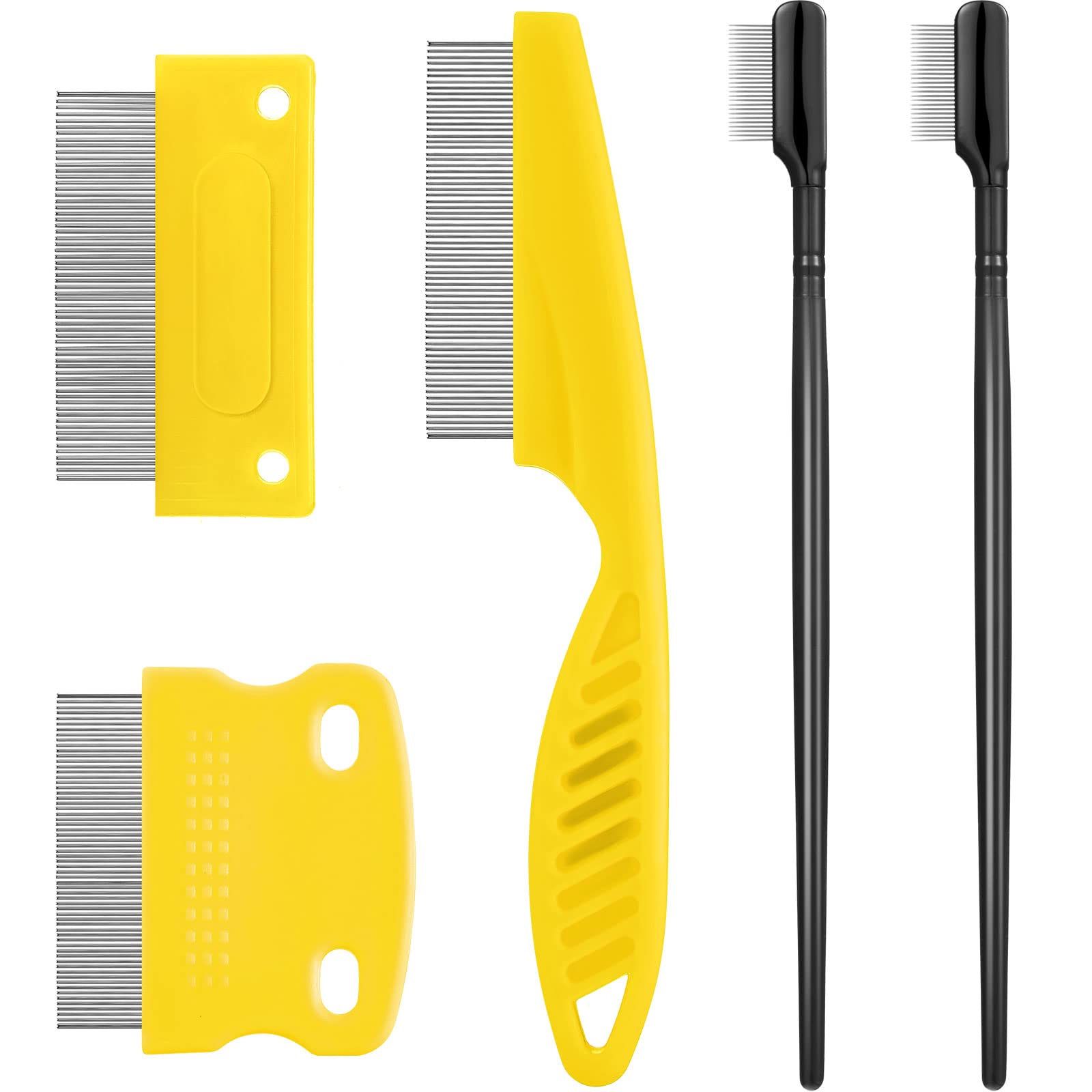 5 Pieces Dog Eye Combs Tear Stain Remover Combs Pet Grooming Comb For Small Dogs Gently Removing Eye Mucus And Crust (Yellow, Bl