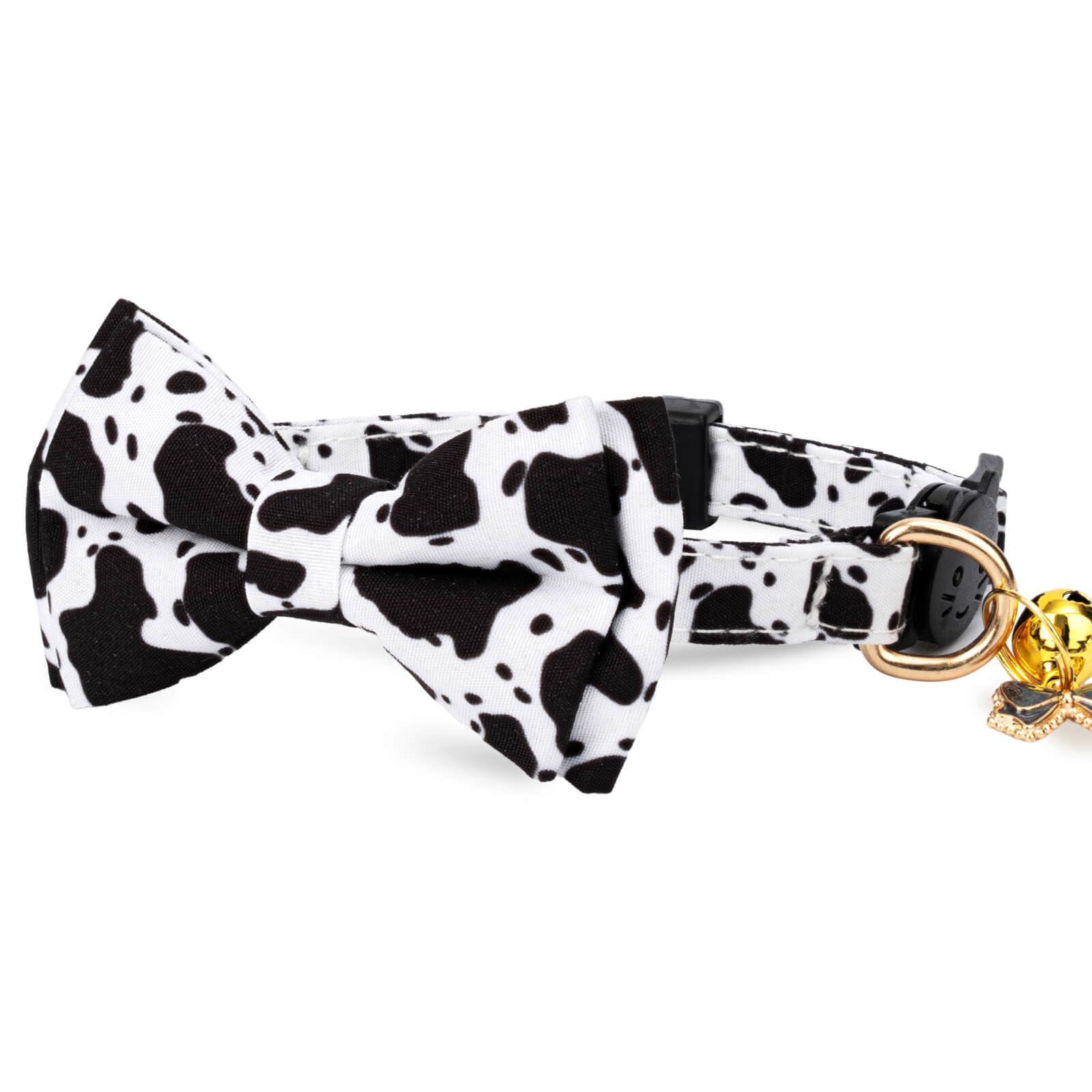 Gelwoo 2 Pack Cotton Cat Collar With Bow Tie And Bell For Male Female Cats,Soft Fancy Breakaway Kitty Kitten Collar With Green A