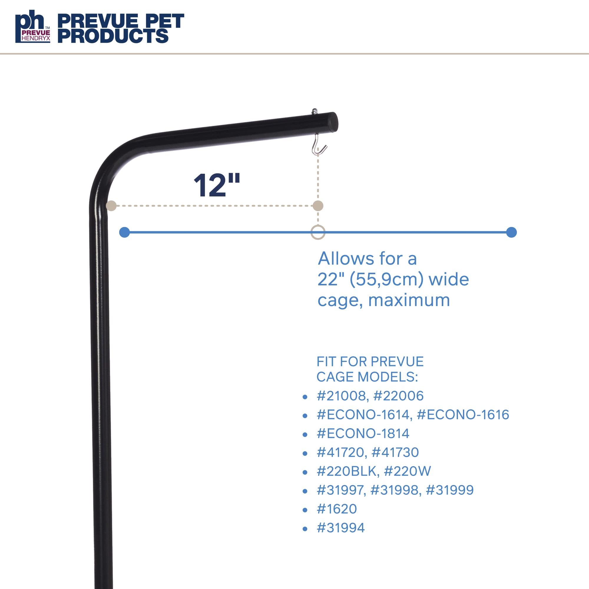 Prevue Hendryx Tubular Steel Hanging Bird Cage Stand 1780 Black, 24-Inch By 24-Inch By 62-Inch