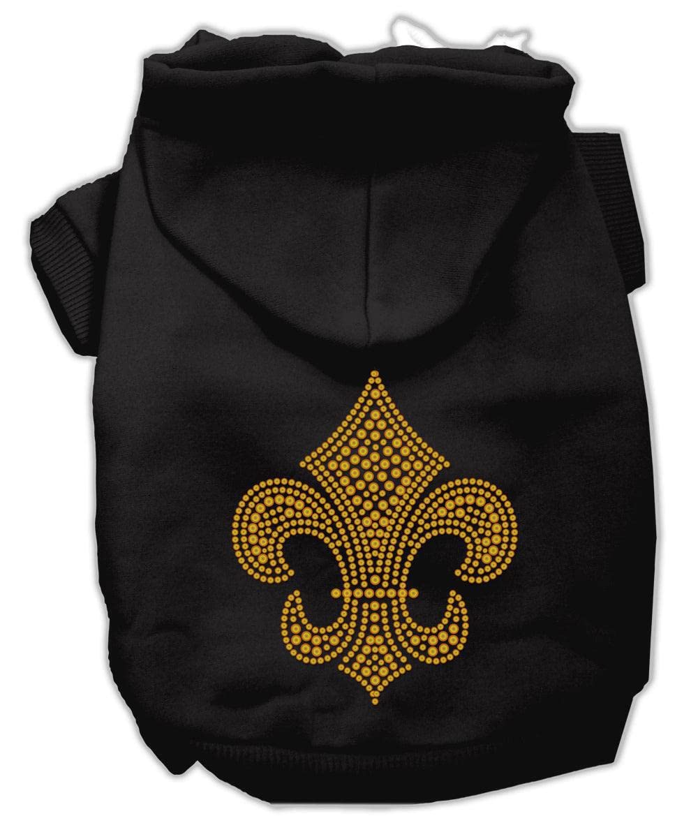 Mirage Pet Products 8-Inch Gold Fleur De Lis Hoodie, X-Small, Pink