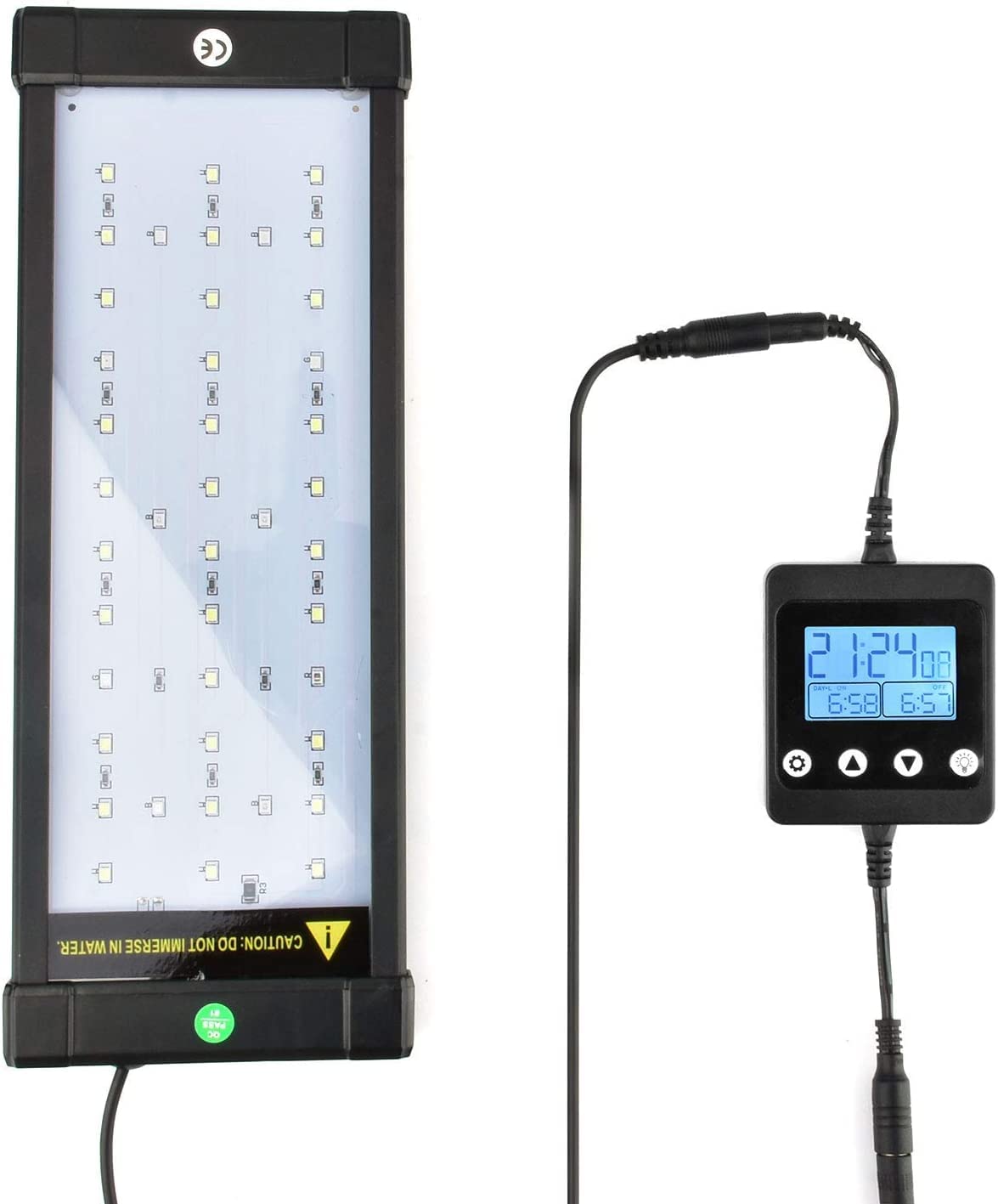 Kzkr Aquarium Led Fish Tank Light 16-84 Inch Remote Control Hood Lamp For Freshwater Saltwater Marine Full Spectrum Blue And White Decorations Light (Timer/Dimmer)