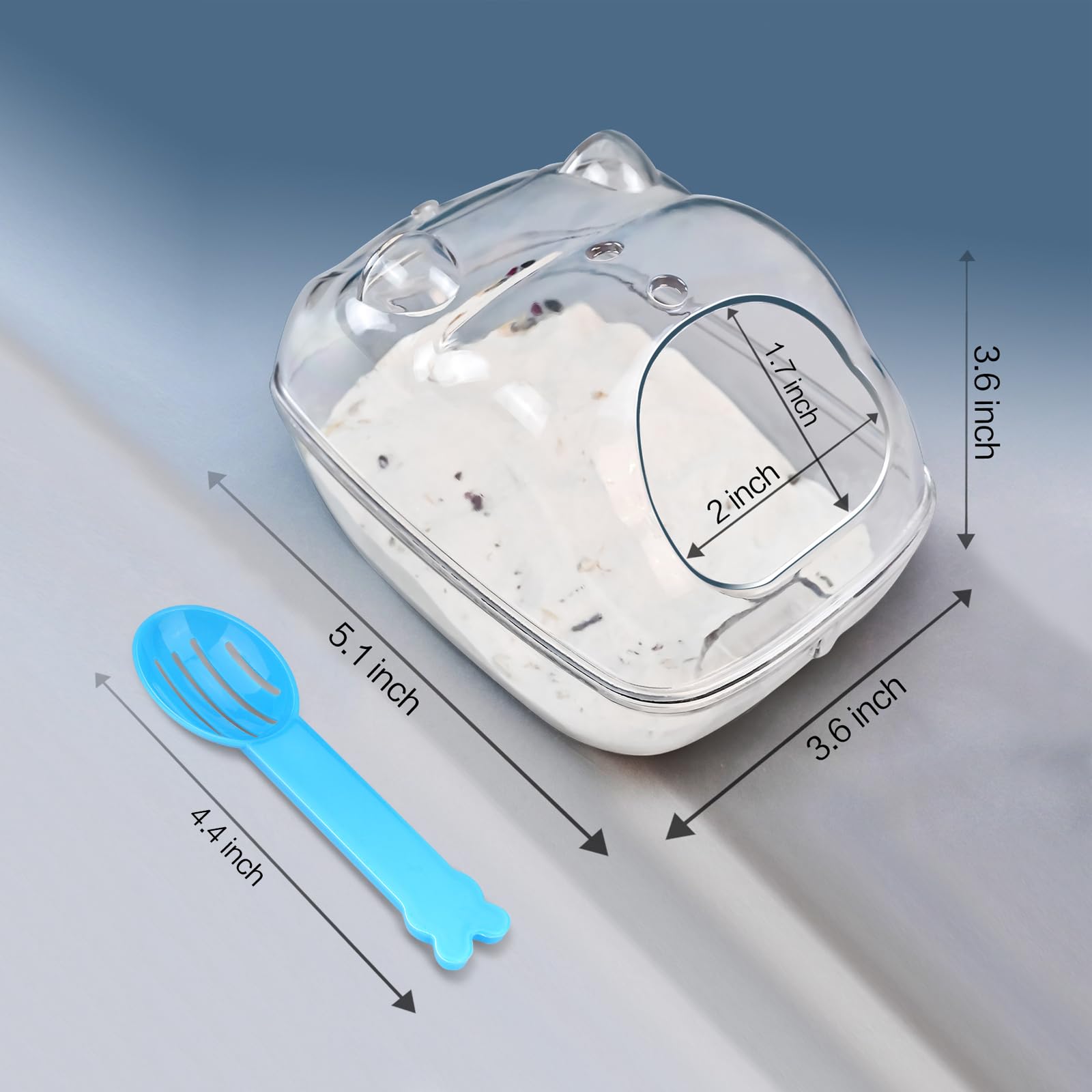 Lazyyzal Hamster Bathtub,Hamster Bathroom,Small Animal Habitat Décor,Sand Bath Container Transparent Beds,Hamster Bed,Ice Bathtub,Sleep Pad Nest,Sand Bath Box For Small Pet Animals Cage Accessories(S)