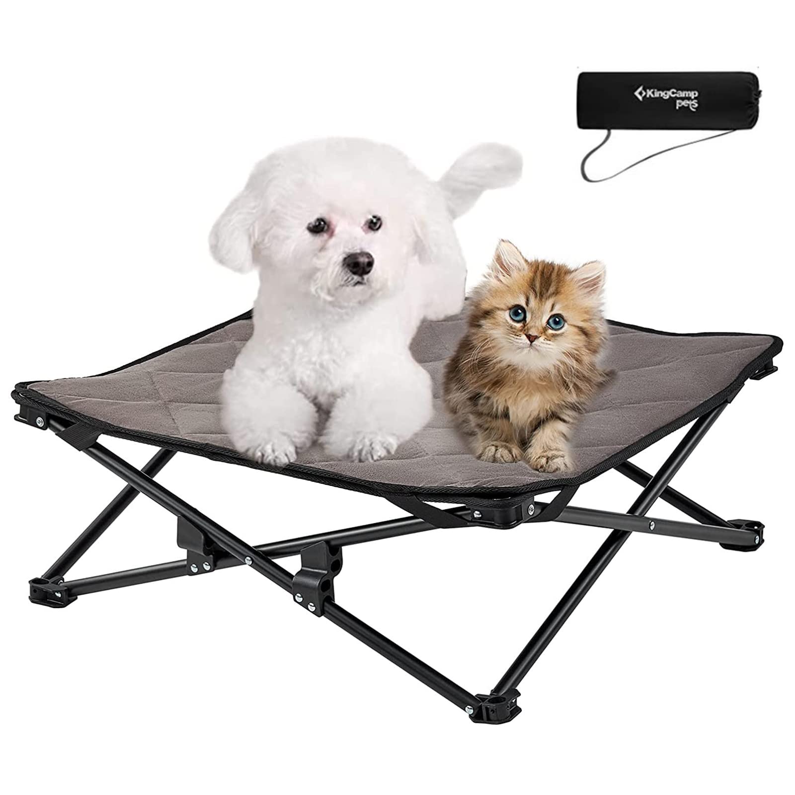 KingCamp Cooling Elevated Dog Bed for Small Dogs, Raised Puppy Bed Dog Cot Fits Up to 100 Lbs, Portable Folding Couch with Durab
