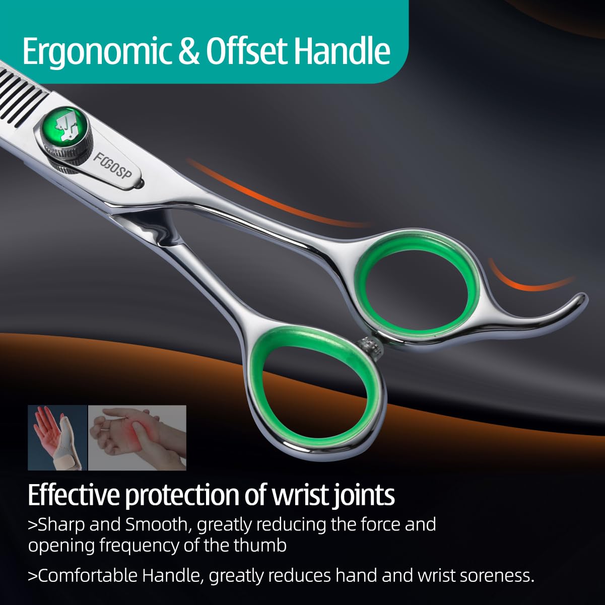 Fogosp 46 Teeth Dog Thinning Shears For Grooming 7.0 Inch Professional Blending Thinning Scissors For Dogs Cat Pet Japanese 440C Stainless Right Handed