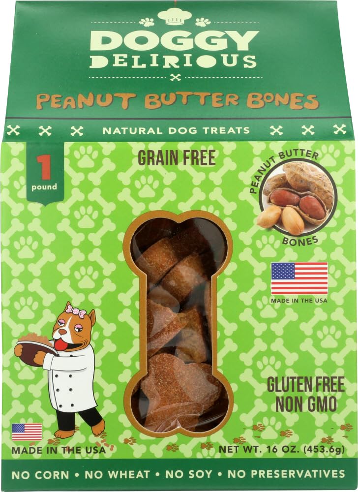 Doggy Delirious Crunchy Dog Treats - for All Pet Sizes, Breeds - All-Natural Puppy Treat - 100% Human-Grade - Delicious Pet Trea