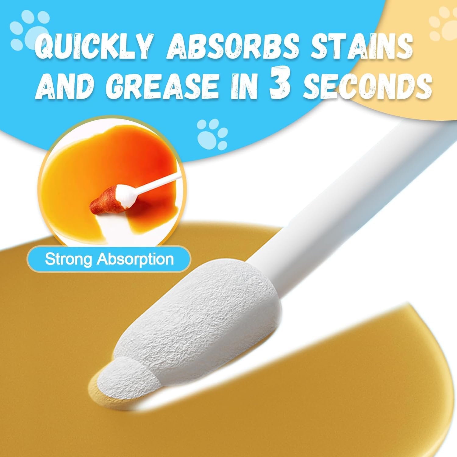 Dog Ear Cleaning Swabs - Gourd-Shaped Design for Safe Pet Ear Care, Prevents Accidental Injury, Ideal for Small Dogs & Cats, S-S