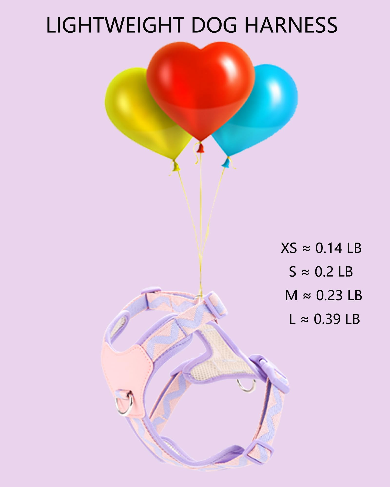 Purple Medium Dog Harness For Medium Dogs, No Pull Dog Harness With 2 Leash Clips, Puppy Harness, Dog Vest Harness (Purple, M)