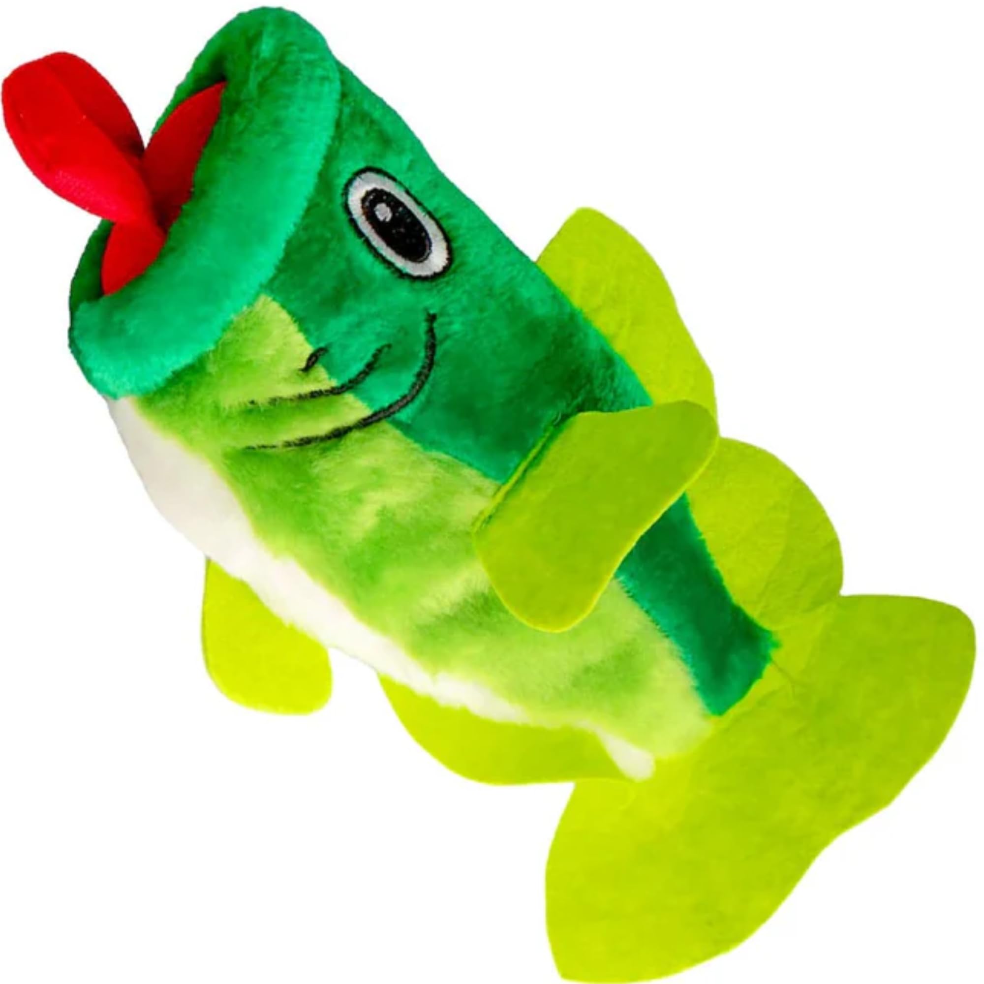 Jeffers Pet Plush Dog Toy With Squeaker, Big Mouth Fish 9' - Soft Crinkle Fabric, Safe & Durable, Healthy Fun For Small & Mediu