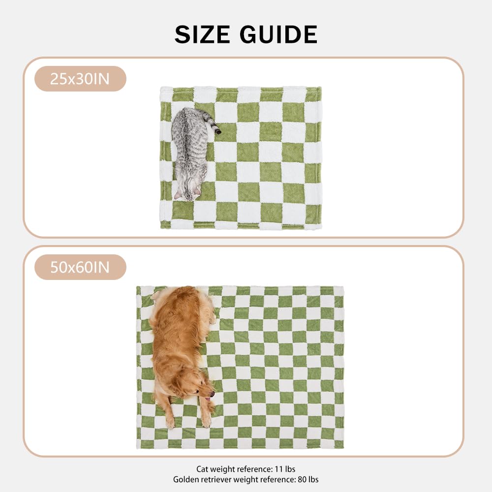 Qeils Jacquard Dog Blankets For Large Dogs, Cozy Calming Cat Blankets Washable, 280Gsm Coral Fleece Plush Fluffy Throw Blanket,