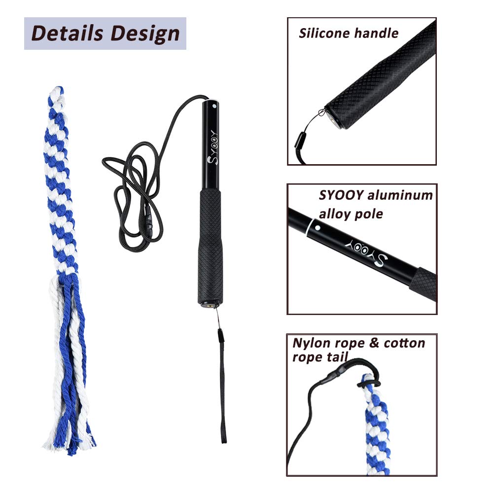 SYOOY Flirt Pole for Dogs,Interactive Dog Toys Durable Teaser Wand with 1 Fleece Rope Toy Dog Flirt Pole for Chase and Tug of Wa