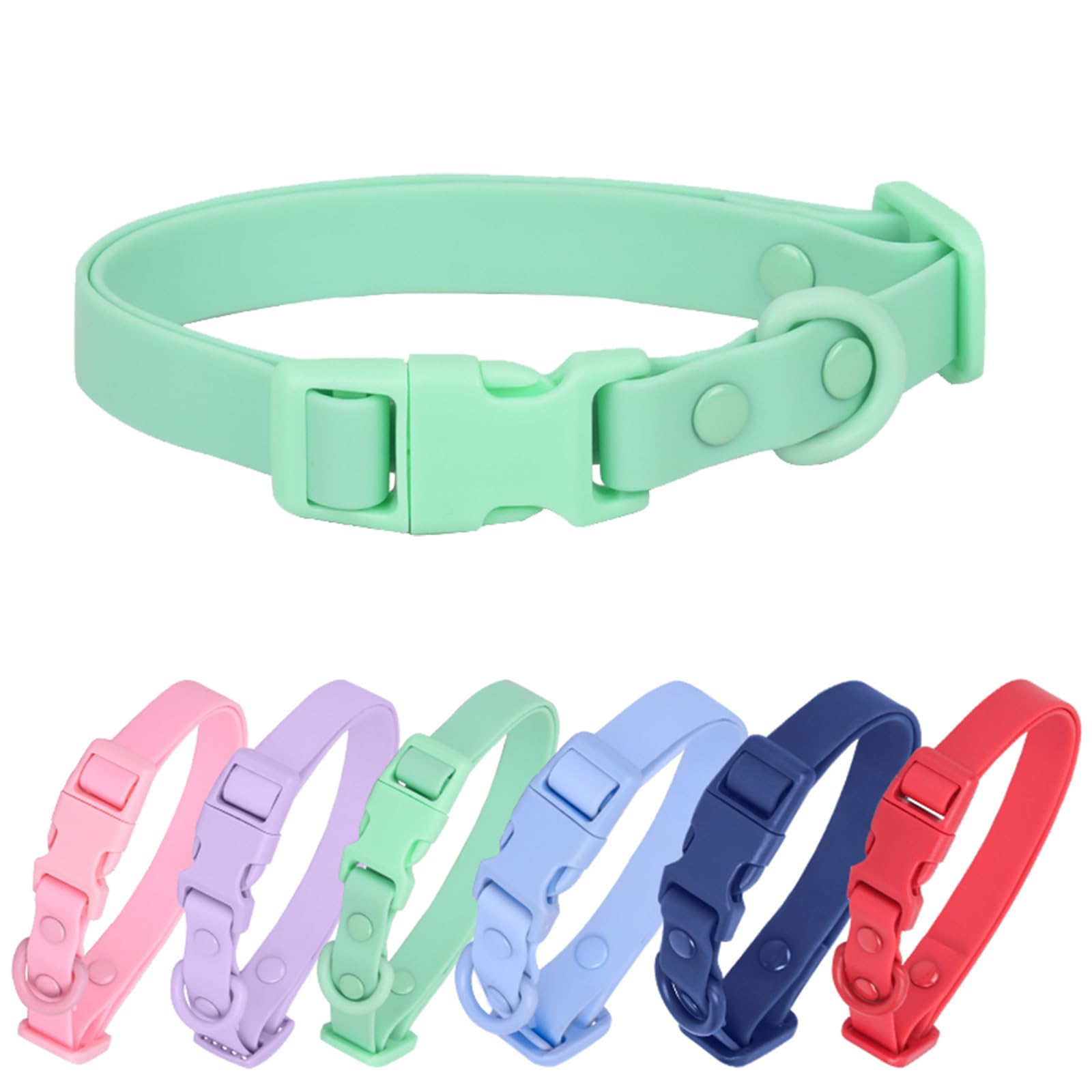 Waterproof Dog Collar Soft Rubber Dog Collar With Safety Buckle Adjustable Pet Collars For Small Medium Large Dogs