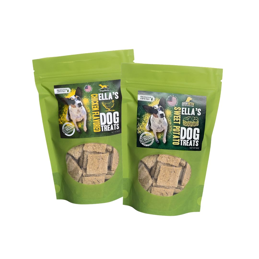 DogaBetix Ellas Diabetic Dog Treats 16 oz - Sweet Potato and Chicken -Low Glycemic Ingredients - Vet Approved - Made in USA by
