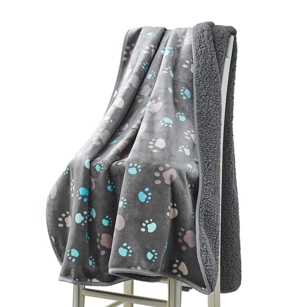 Allisandro Waterproof Blanket 55 X 39 Inches For Couch, Chairs, Car, Bed, Machine Washable Triple Layer Waterproof Furniture Protector With Cute Paw Print For Small Medium Large Dogs Cats