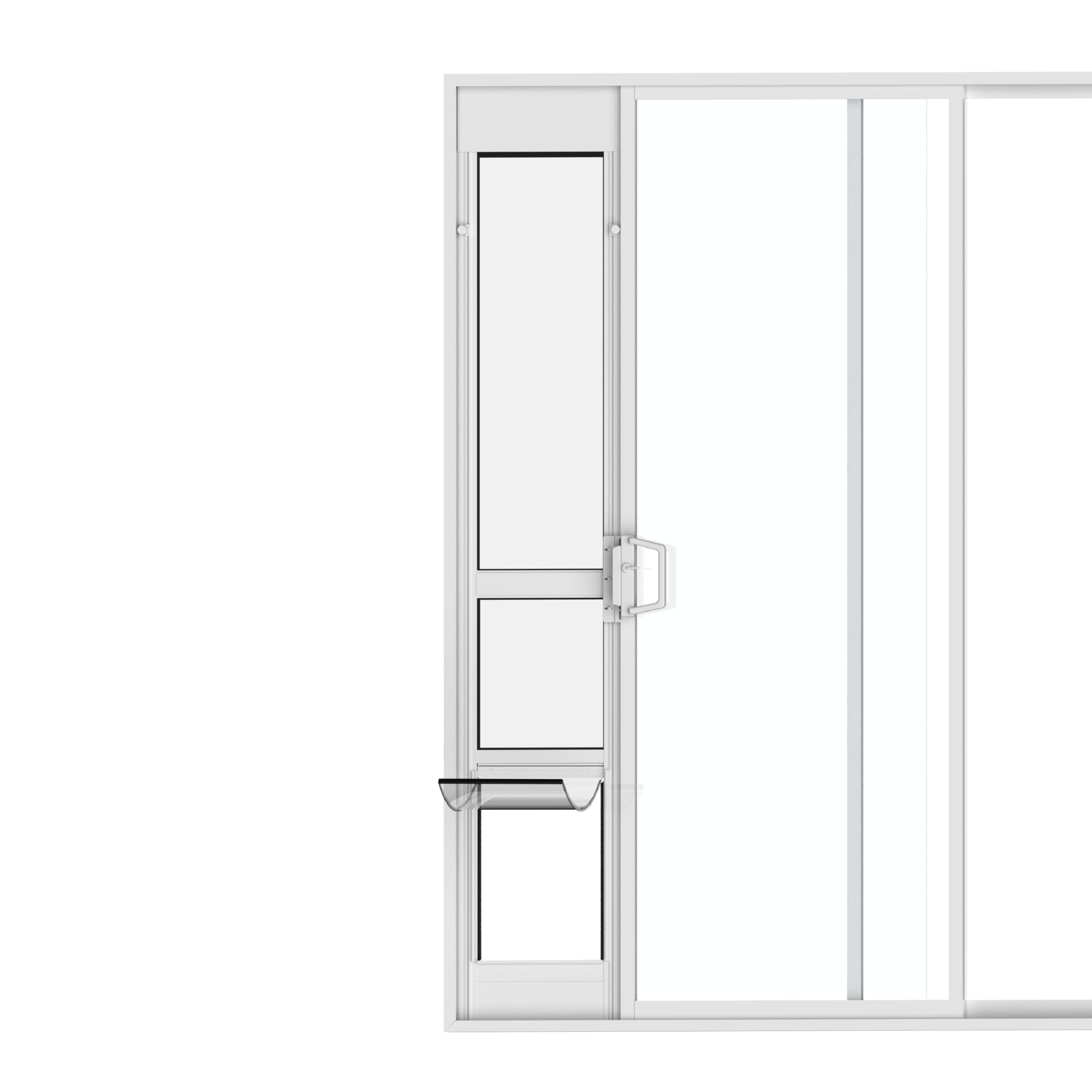 Hakuna Pets White Glass Patio Pet Door for Sliding Glass Doors, Large | Adjustable Height 77.2    - 83.5   , Damage-Free or Perm