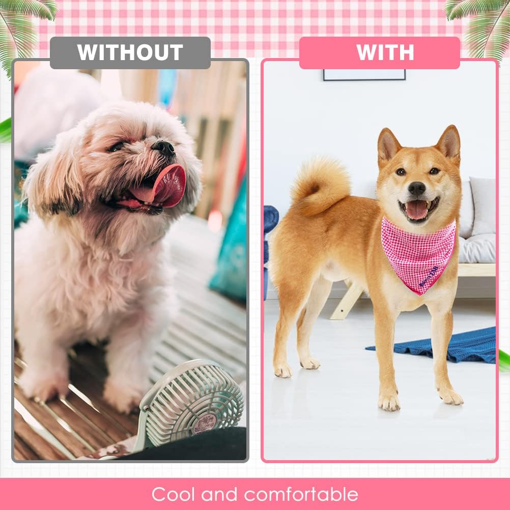 Dog Cooling Bandana 4 Packs - Kerchief Instant Ice Cooling For Summer Use Dogs Bibs Scarf For Small Medium Large Dogs