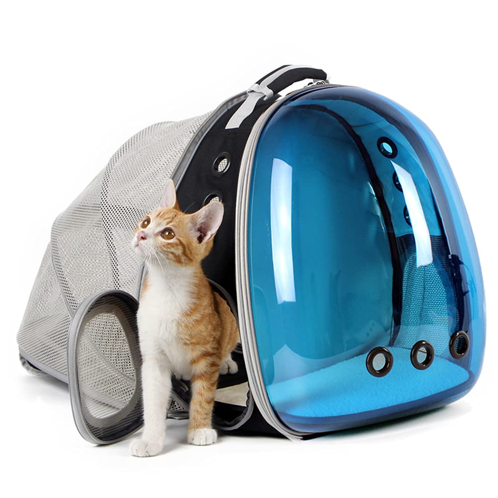 Cat Backpack Carrier, Expandable Space Capsule Polarized Pet Carrier For Kitten And Small Dog, Pet Carrying Hiking Traveling Bac