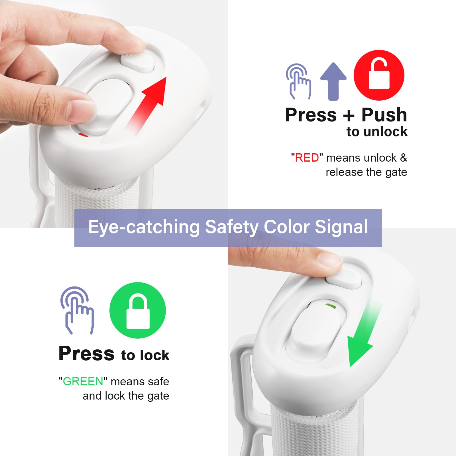 Retractable Baby Gates Extra Wide, Probebi Retractable Dog Gate For The House Extends To 72' Wide 34' Tall, Gates For Baby Indoor, Stair Gate For Outdoor, Staris, Hallways, Doorways, Deck, Porch