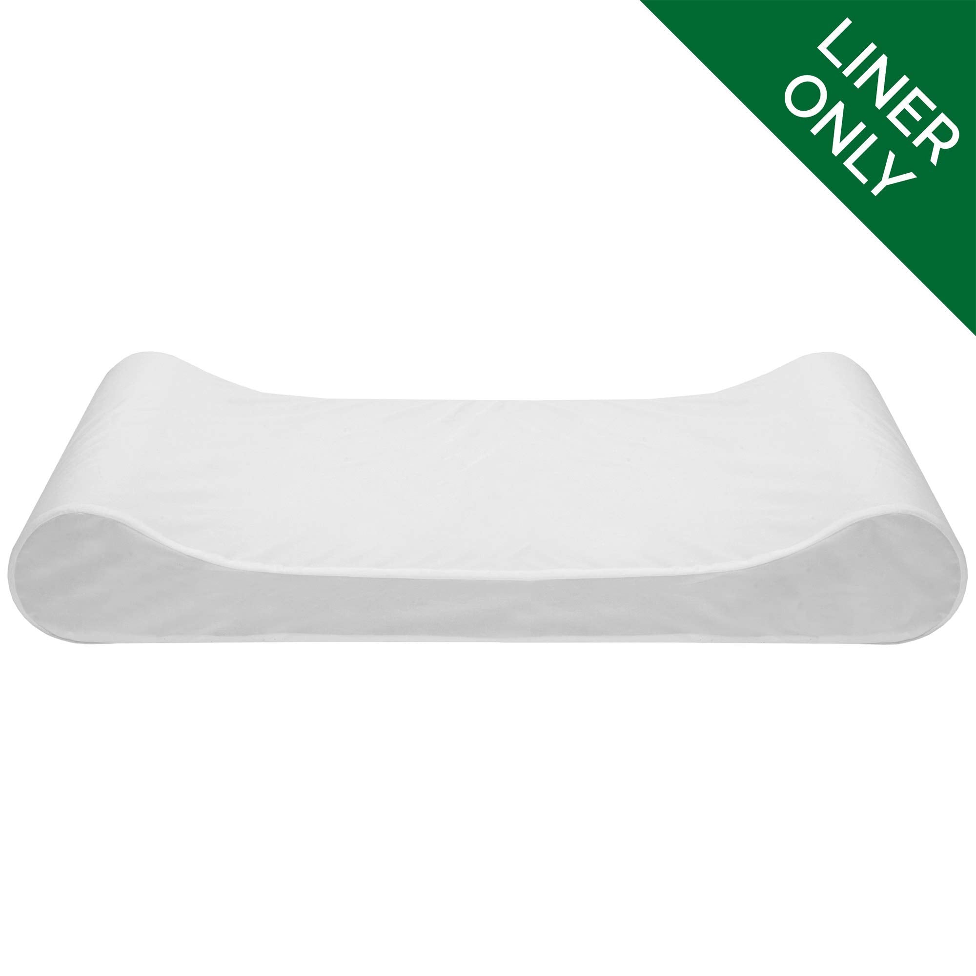 Furhaven Dog Bed Liner Water-Resistant Contour Luxe Lounger Foam Mattress Protector Cover - White, Large