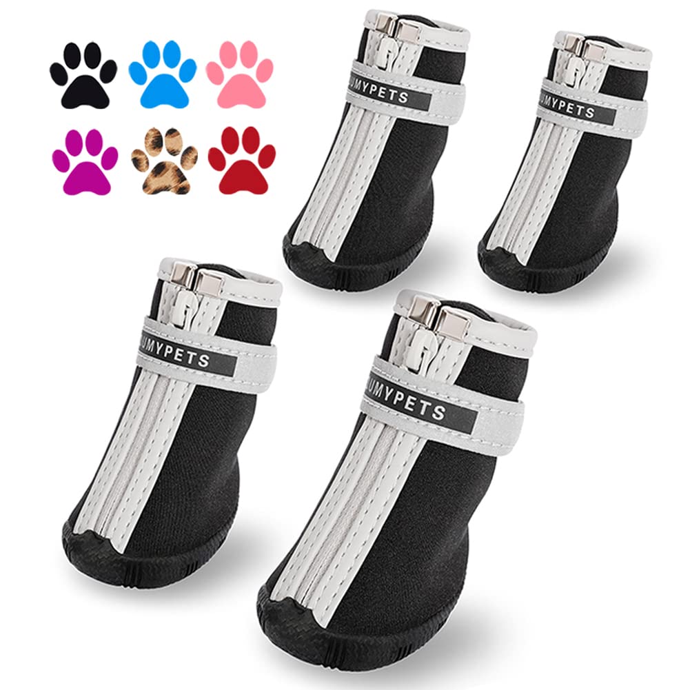 Qumy Dog Shoes For Small Dog, Puppy Dog Boots & Paw Protectors For Winter, Summer Hot Pavement, Waterproof In Rain Weather, Ourd