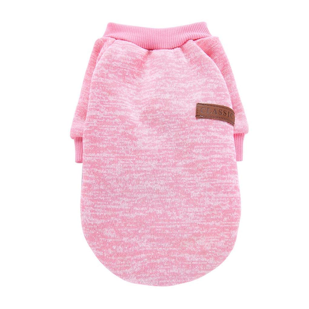 Jecikelon Pet Dog Clothes Dog Sweater Soft Thickening Warm Pup Dogs Shirt Winter Puppy Sweater For Dogs (X-Large, Pink)