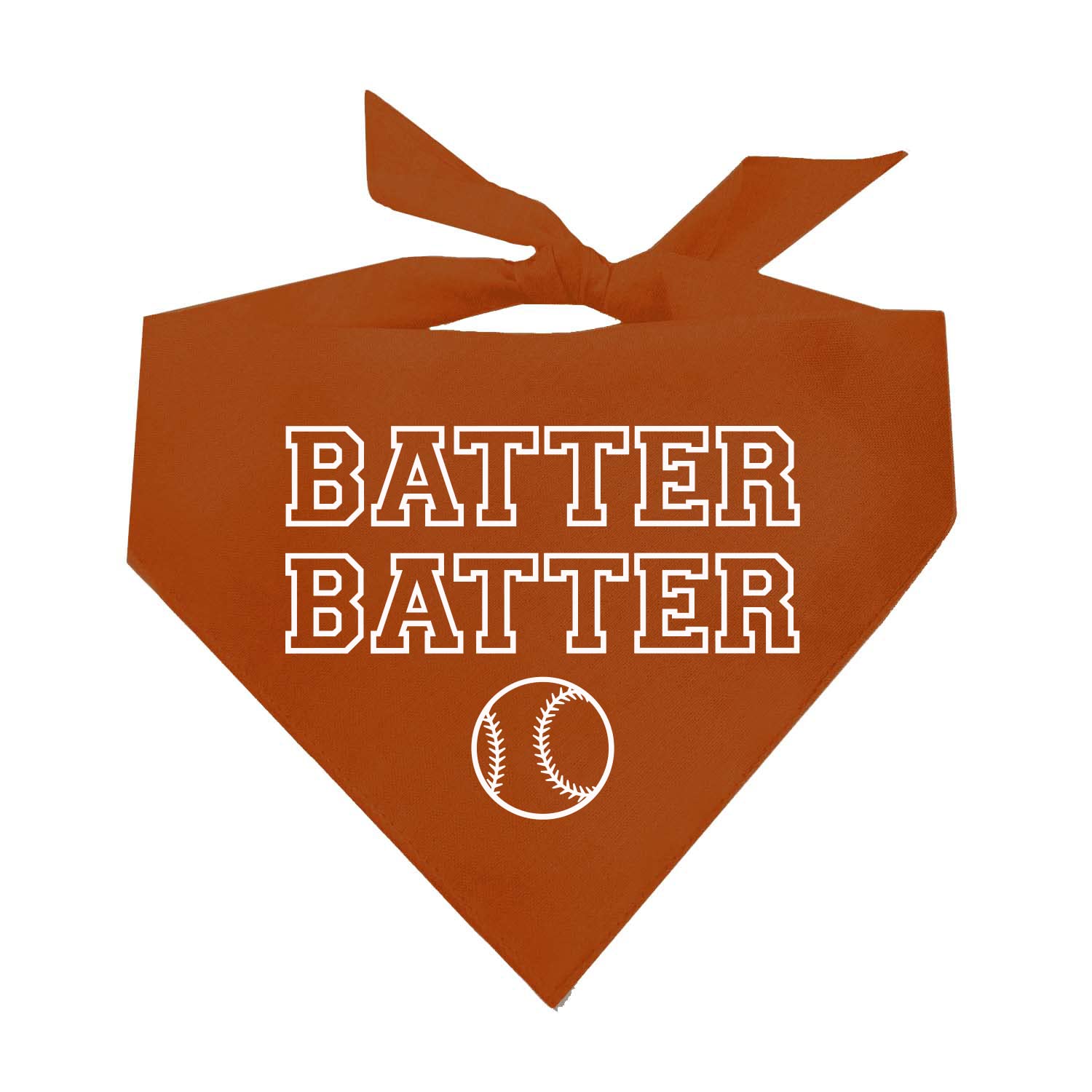 Batter Batter Baseball Dog Bandana (1050 Dark Orange, One Size)