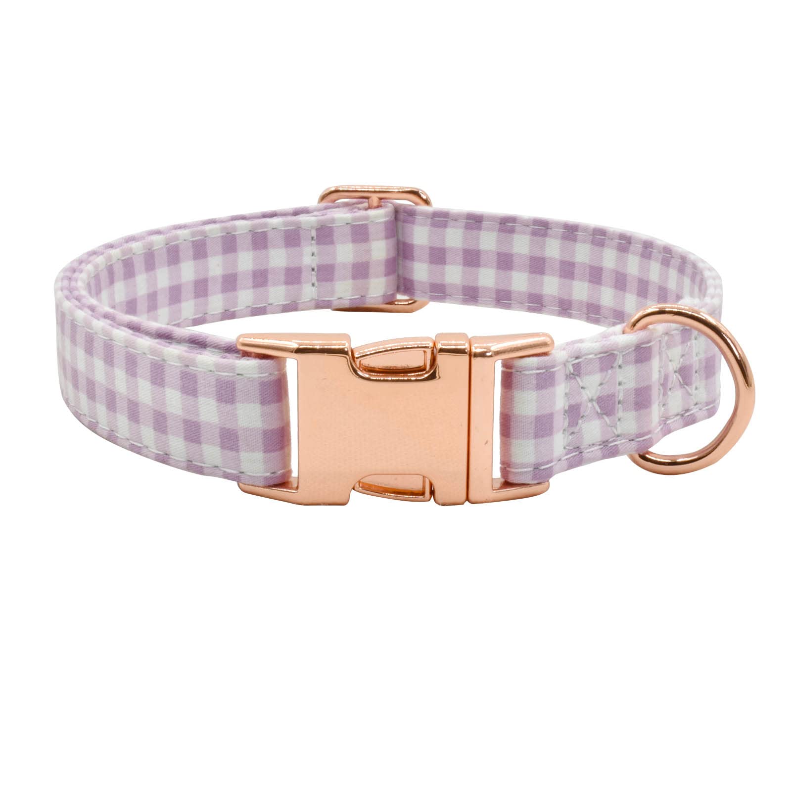 Metal Buckle Dog Collar, Durable Adjustable Dog Collar Soft For Small Medium Large Dogs (Purple Plaid, M(13-18In)