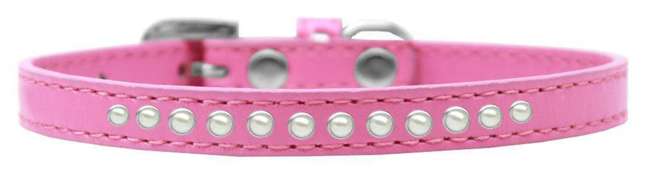 Dog, Puppy & Pet Fashion Collar, One Row Pearl Rimsets Aqua 10