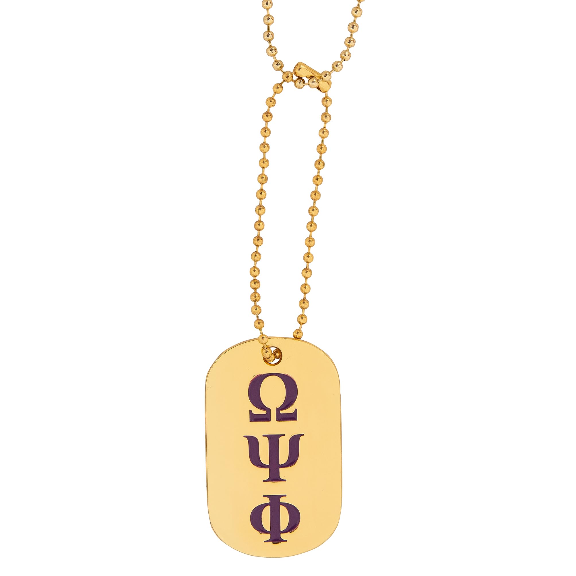 Desert Cactus Omega Psi Phi Necklace Fraternity Dog Tag Greek Opp Omega Man D9 Divine 9 (Style A - Crest & Letter)