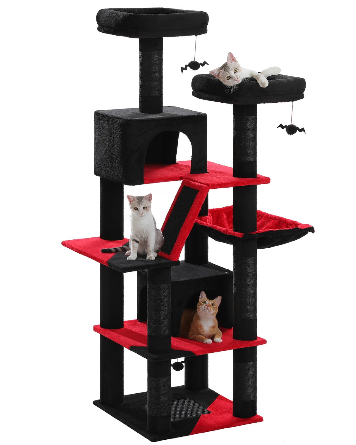 Muttros Gothic Cat Tree For Large Cats, 70.9'' Tall Black Cat Tower With Coffin Bed, Cat Condo, Sisal Scratching Posts & Top Per